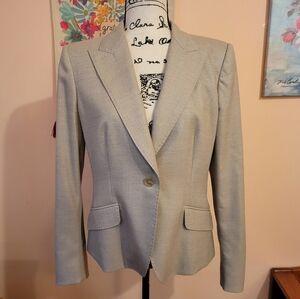 Max Mara Womens Wool Beige Single-Breasted Blazer With Vented Back, EUC, Size 10